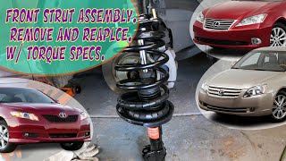 ⫷ Toyota Camry, Avalon, Lexus es350: Strut Assembly Remove and Replace. Fast & easy w/ Torque Spec ⫸