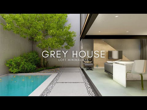 LOFT INDUSTRIAL DE 50M² MINIMALISTA   GREY HOUSE