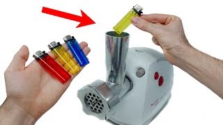 EXPERIMENT: MEAT GRINDER VS LIGHTERS