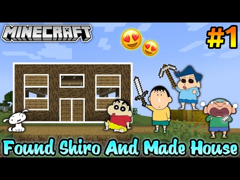 SHINCHAN GAMING - Shinchan found shiro and made house in Minecraft 😍🔥 | shinchan and his friends playing Minecraft 😂🔥
