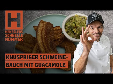 Quick crispy pork belly with guacamole recipe by Steffen Henssler