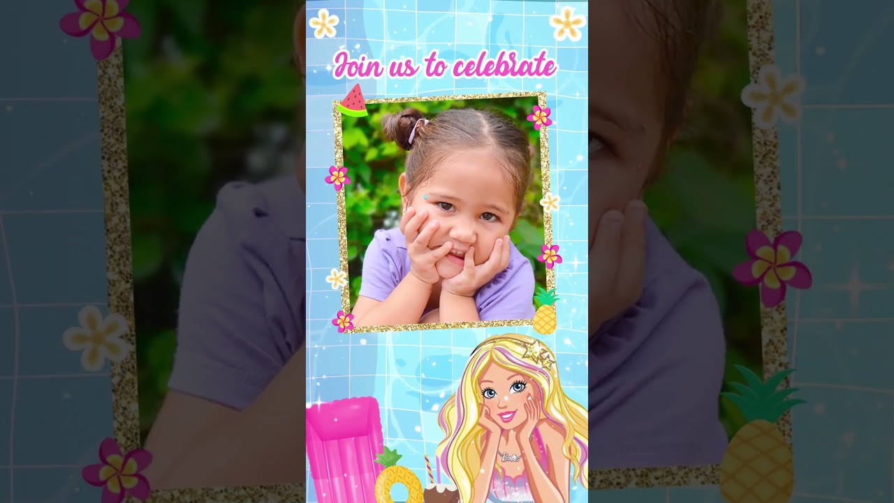 Barbie Pool Party Invitation