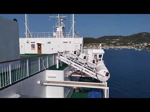 Leaving island Vis on ferry PETAR HEKTOROVIĆ