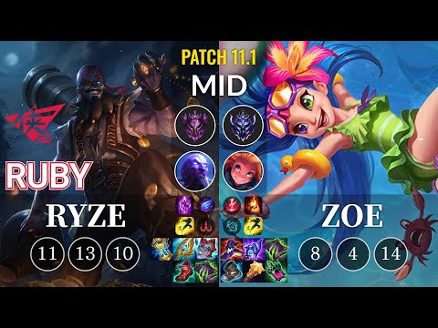 RW Ruby Ryze vs Zoe Mid - KR Patch 11.1