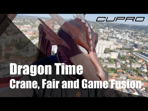 Dragon visits the Graz Autumn Fair 2024 and Game Fusion, including a crane ride over 140m high
