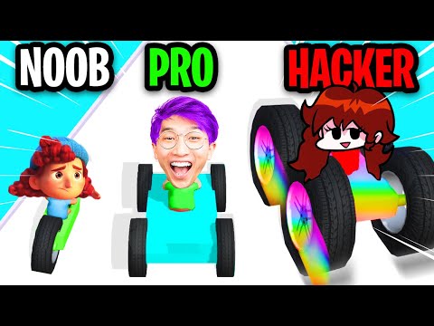 NOOB vs PRO vs HACKER In CARCRAFT.IO!? (ALL LEVELS!)