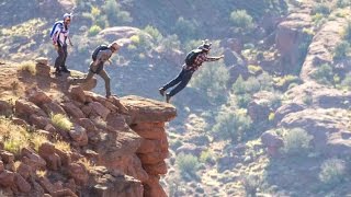 BASE Jumping the Fisher Towers in Moab