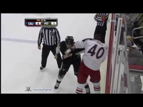 All fights Columbus Blue Jackets vs Pittsburgh Penguins Feb 8, 2011 HD
