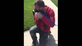 Dog bursts with happiness after reuniting with owner