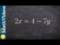 How to write a linear equation in standard form