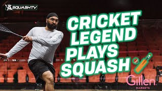 Cricket legend Monty Panesar plays squash! 🏏