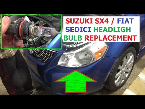 Headlight Bulb Replacement Suzuki SX4 Fiat Sedici 2006 2007 2008 2009 2010 2011 2012 2013
