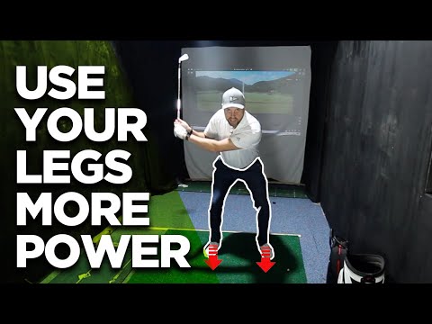 Part of a video titled POWER IN YOUR GOLF SWING USING YOUR LEGS CORRECTLY