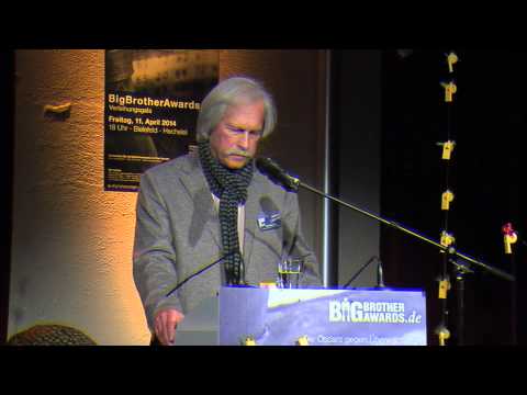 BigBrotherAwards 2014 Teil 1/13: Bundeskanzleramt (u.a. A. Merkel), Laudator: Rolf Gössner BBA14