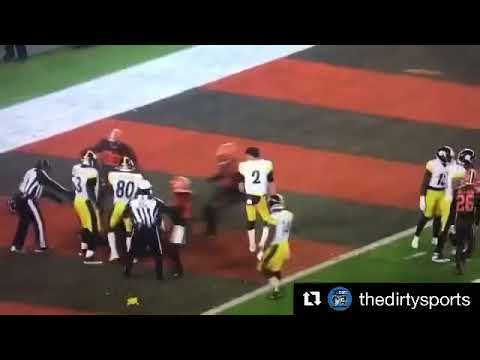 Browns and Steelers full fight