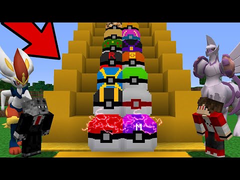 Escada de Lucky Pixelmon 100% vs -100% com os NOVOS Pokemon do FUTURO vs PASSADO no Minecraft