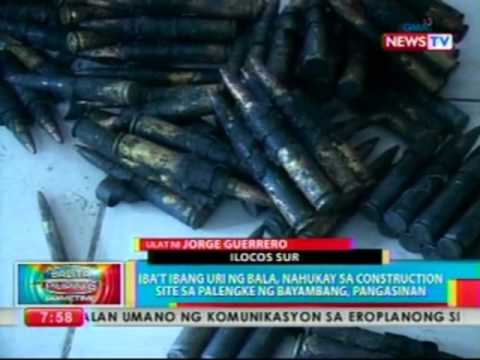 Iba't ibang uri ng bala, nahukay sa construction site sa palengke ng Bayambang, Pangasinan