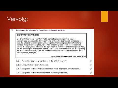 Ekonomie GRAAD 10: 29 April 2020 - periode 5 (29105)