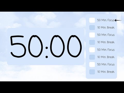 🍅 4 Hour Pomodoro Timer ⏰ | 50/10 Work & Break Intervals | Focus Timer with Beeps