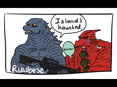 Godzilla KOTM Godzilla and Rodan Visit Scary Skull Island! (Godzilla Comic Dub)