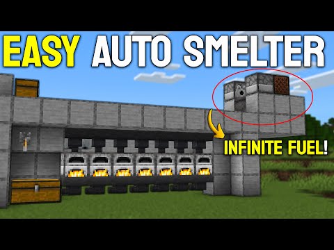 Easy Auto Super Smelter in 1.21 Minecraft Bedrock (Infinite Fuel)