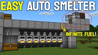 Easy Auto Super Smelter in 1.21 Minecraft Bedrock (Infinite Fuel)