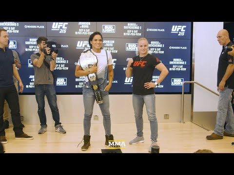 UFC 215: Amanda Nunes vs. Valentina Shevchenko Media Day Staredown - MMA Fighting