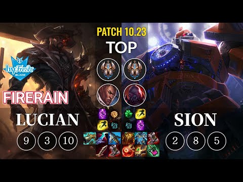 hyF FireRain Lucian vs Sion Top - KR Patch 10.23