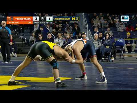 184 lbs: Illinois' Chris Moore vs. Michigan's Brock Mantanona | Illinois Wrestling