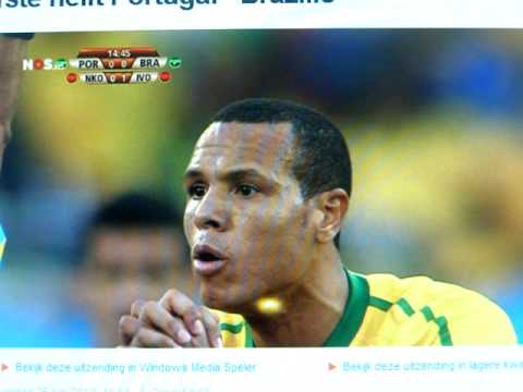 Luis Fabiano Yellow Card Portugal Brazil 2010