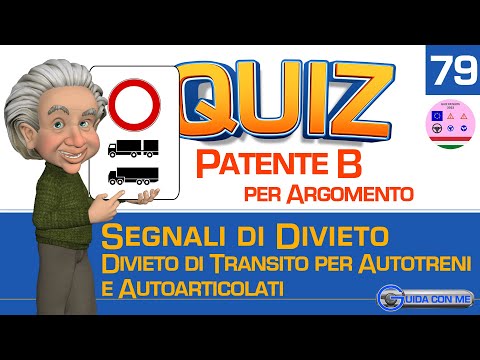 Quiz patente B.Argomento Segnali di divieto:DIVIETO DI TRANSITO PER PARTICOLARI CATEGORIE.102 lingue