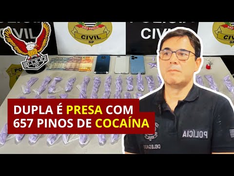 Tráfico em Araraquara: Dupla é presa com 657 pinos de cocaína