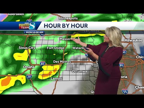 Bands of storms move through the state all day