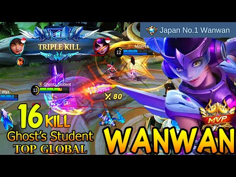 WanWan Best Build 2022 | Top Global Wanwan Gameplay Ghosts Student | Mobile Legends ~ mlbb