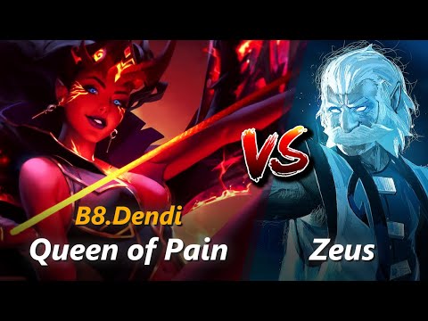 How to Queen of Pain mid vs Zeus (feat. Dendi) | First 7 minutes