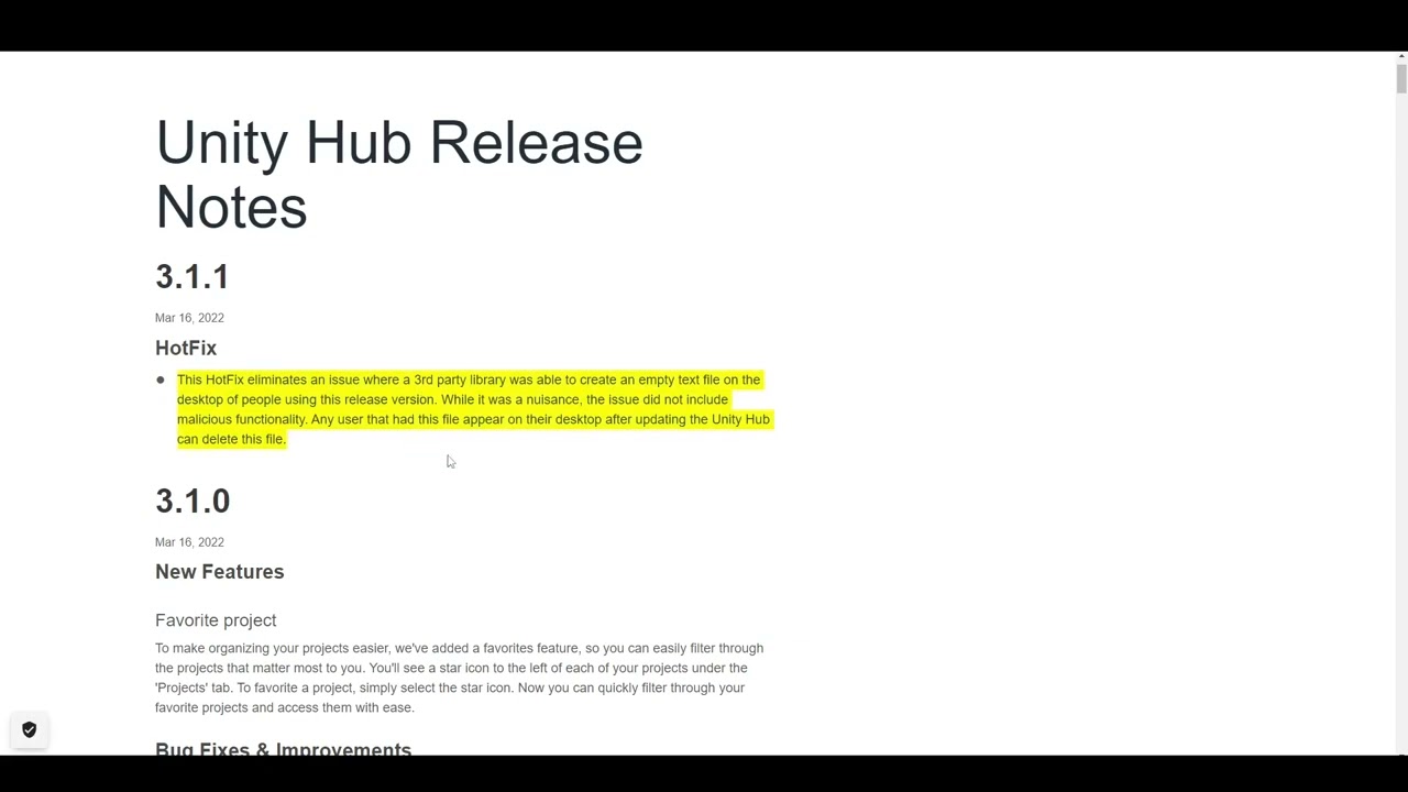 Unity Responds to Malware Incident