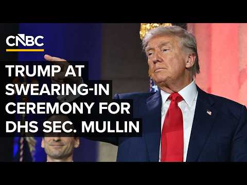 Trump participates in a swearing-in ceremony for DHS Secretary Markwayne Mullin — 3/24/2026