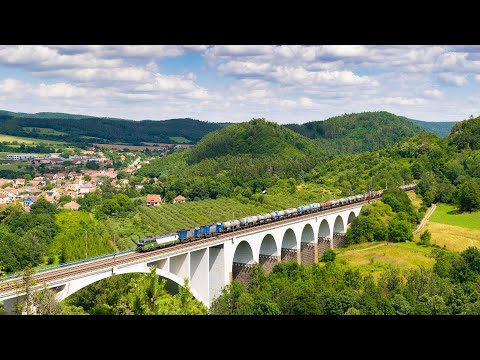 Trains on the viaduct in Dolní Loučky, Czech Republic | 15.07.2022