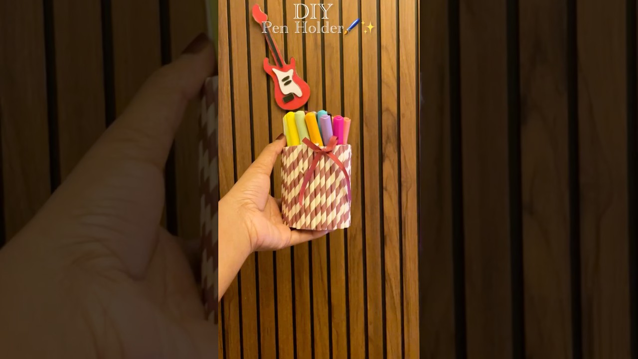 😍DIY Pen Holder Using Paper Straws ✨🖊️ | Back to school craft -9|It’s me Hana#shorts
