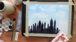 Paint the New York Skyline in Watercolor~ Beginner's Tutorial