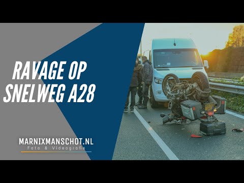 Motorrijder slaat over de kop op snelweg A28 in Amersfoort | Marnix Manschot Foto en videografie
