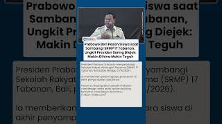 Beri Pesan Siswa Korban Bullying, Prabowo Ungkit Presiden Kena Ejekan: Kalau Dihina Tetaplah Sopan!