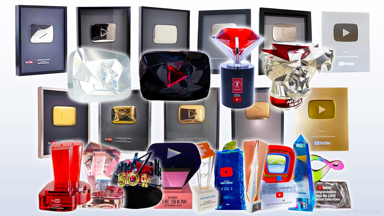 All YouTube Play Buttons in 2025