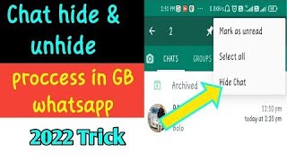unhide chat in gbwhatsapp || gb whatsapp chat hide unhide || chat hide in whatsapp