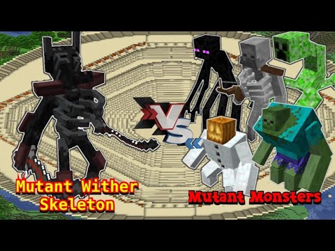Mutant Wither Skeleton VS Mutant Monsters | Minecraft |Mobs Battle