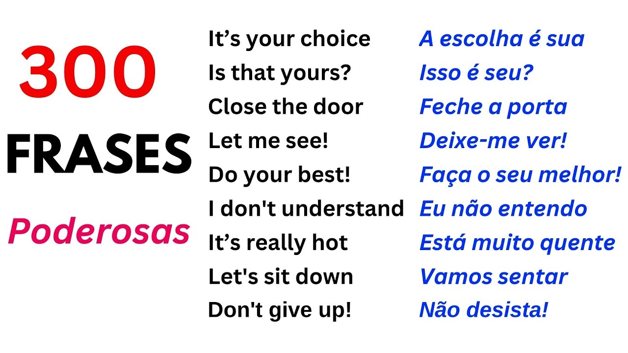 🌟✨300 Frases em Inglês que Vão Mudar seu Dia a Dia AGORA!