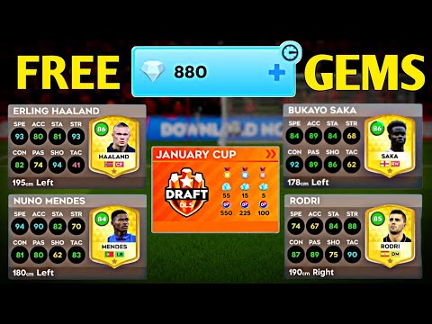 DLS 26 FREE GEMS! 🔥 | DREAM LEAGUE SOCCER 2026 DRAFT EVENT
