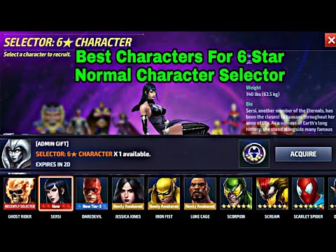 Best Characters For 6 Star Normal Character Selector - Marvel Future Fight