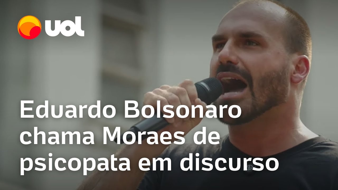 7 de setembro: Eduardo Bolsonaro chama Moraes de psicopata e puxa coro 'fora Xandão'; veja discurso