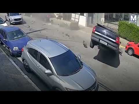 Speed Bump sends a pick-up truck flying into the air